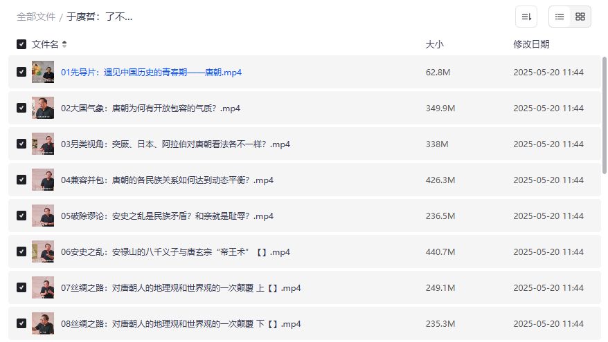 于赓哲讲大唐文明史完整版哪里能免费下载？夸克网盘资源无删减直达