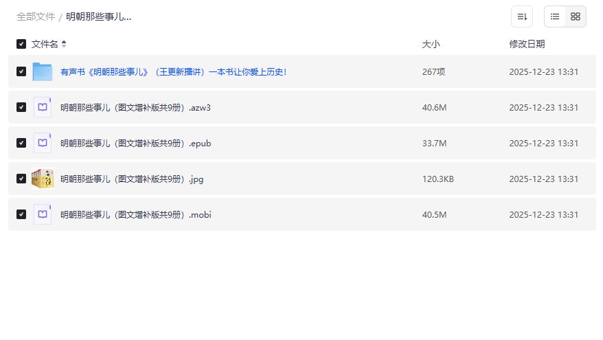 明朝那些事儿电子书+有声书打包下载在哪找？夸克网盘全集资源分享