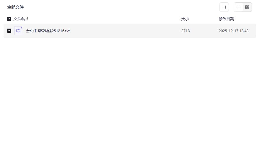 蔡森财经251216金铁杆原文哪里能免费下载完整版无删减 蔡森财经251216金铁杆原文哪里能免费下载完整版无删减