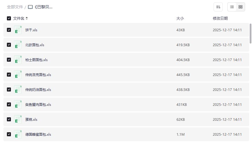巴黎贝甜经典面包配方流程完整版在哪下载？零基础也能复刻的烘焙技术资料