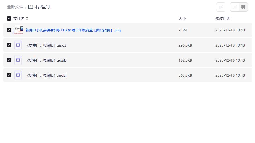 罗生门典藏版PDF哪里找？夸克网盘芥川龙之介经典小说免费下载攻略