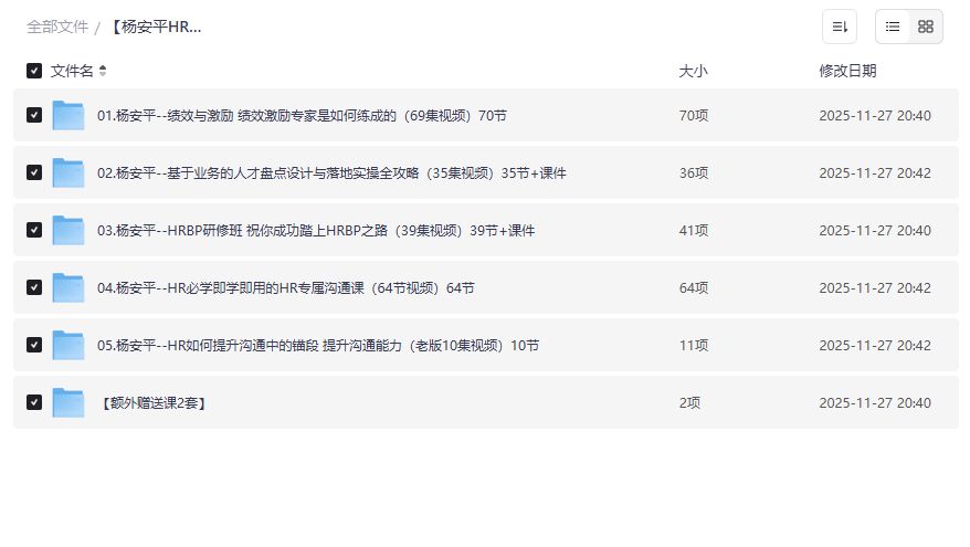 HR小白如何系统提升招聘效率杨安平5套课程合集在哪下载完整版
