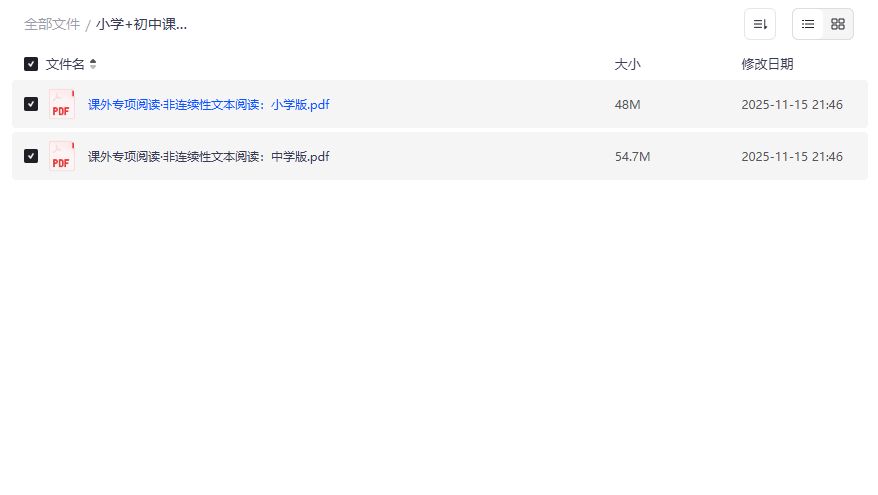 小学初中非连续性文本阅读专项训练资料哪里找?夸克网盘全套打包下载攻略 小学初中非连续性文本阅读专项训练资料哪里找?夸克网盘全套打包下载攻略