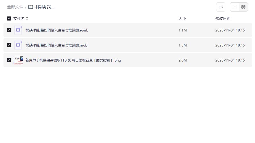 为什么越忙越穷？稀缺思维陷阱如何破解完整版PDF下载指南
