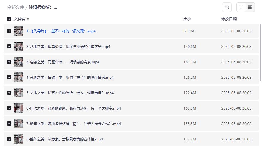 孙绍振文学阅读审美课哪里能免费下载完整版网盘资源