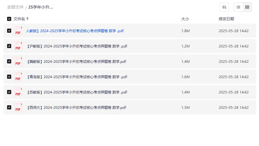 25学年小升初考试核心考点押题卷预览图