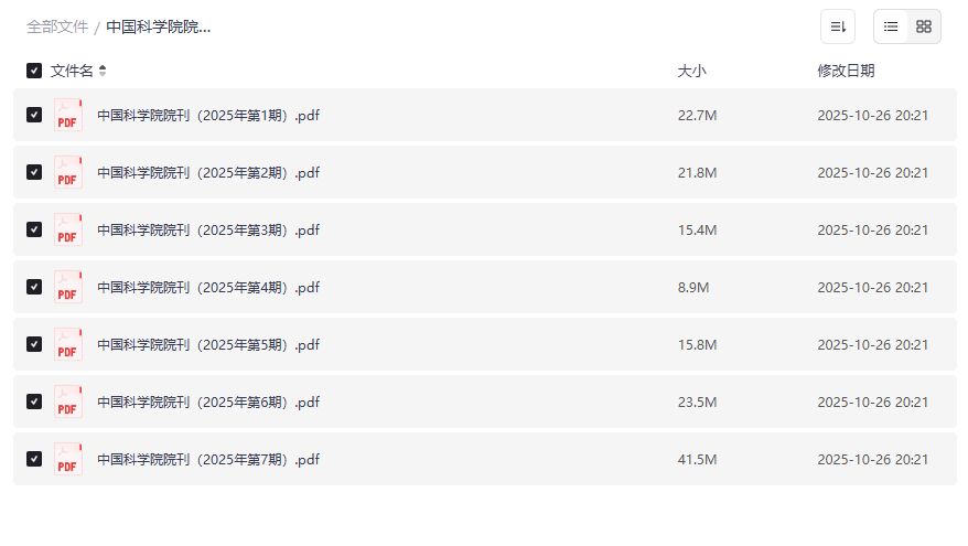 2025年中国科学院院刊预览图