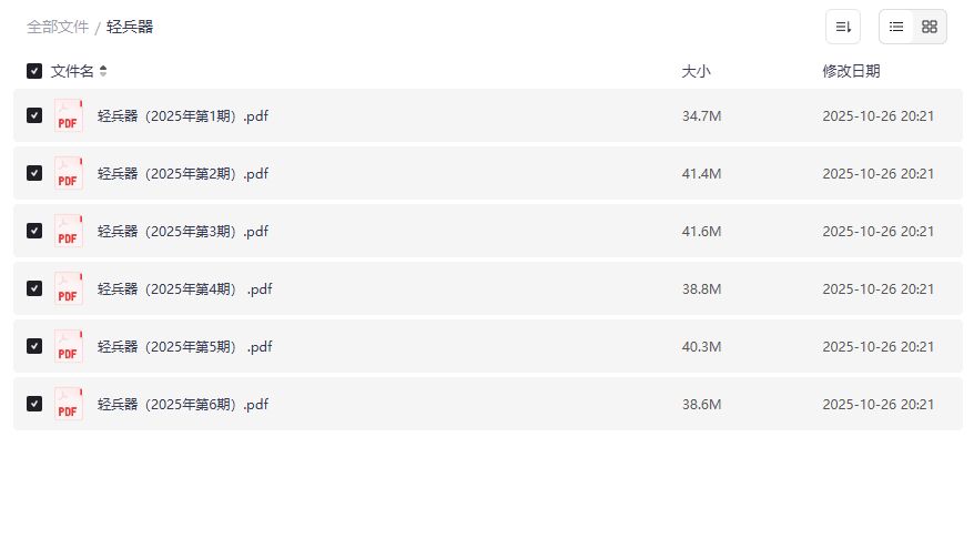 轻兵器杂志2025全年PDF合集下载 夸克网盘高清电子版免费获取