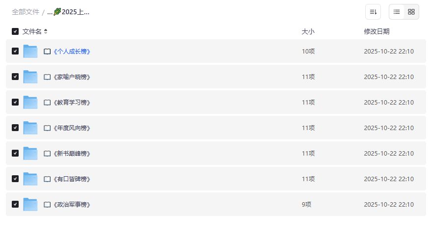 2025年度书单排行榜合集下载夸克网盘高清PDF完整版