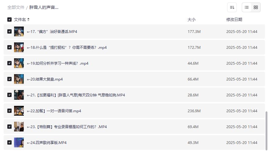胖雪人声音魔法课全套视频夸克网盘免费下载 普通话演讲微信语音技巧一次打包