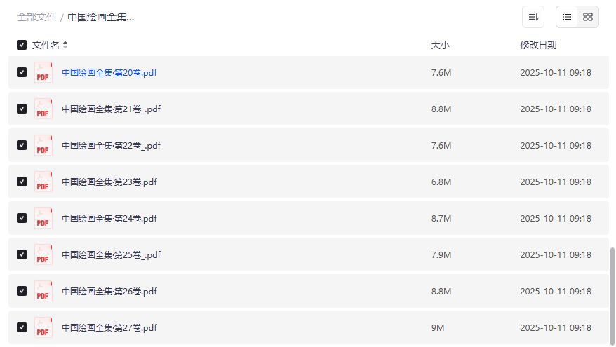 中国绘画全集高清PDF电子版下载夸克网盘全套27册免费分享