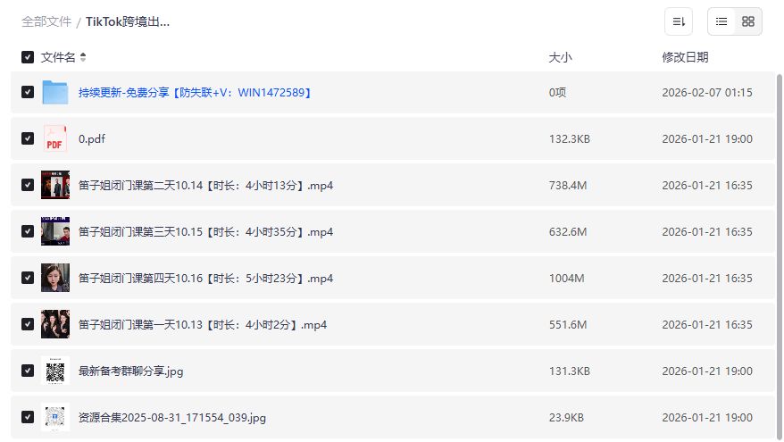 TikTok跨境出海实战营全套视频教程下载，从0到爆单的选品运营一站式解决方案