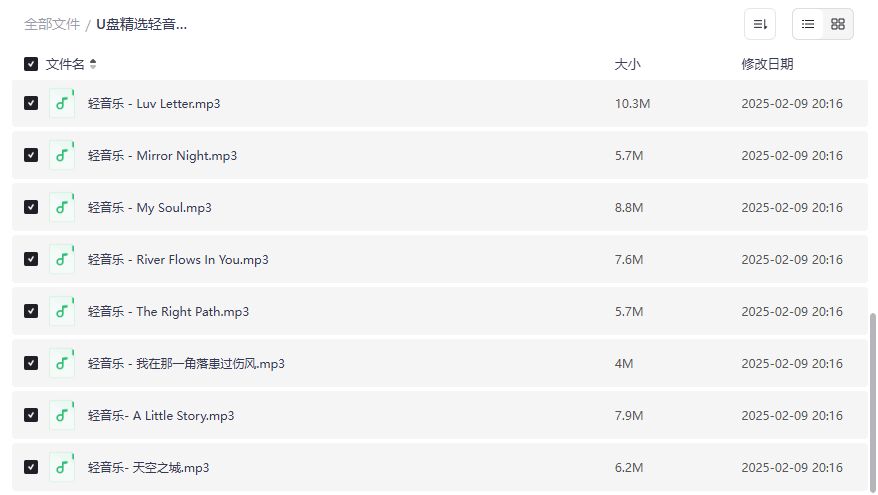 U盘精选轻音乐合集下载无损音质治愈系纯音乐打包分享