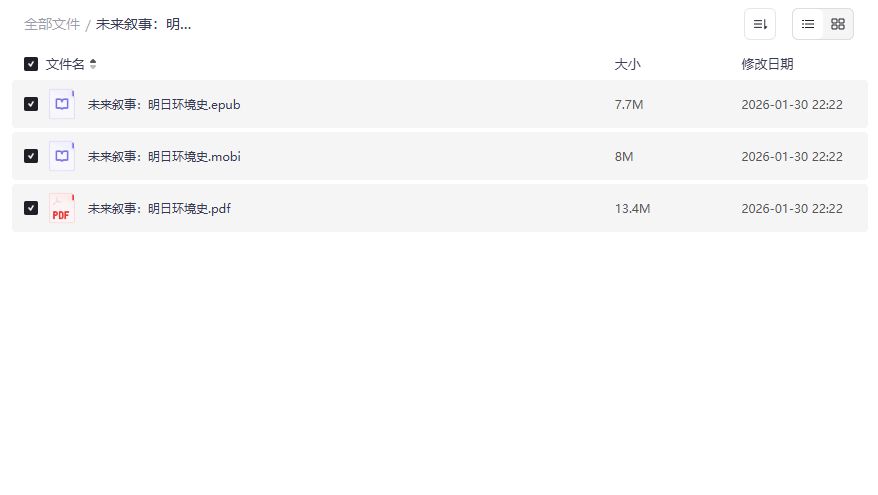 未来叙事明日环境史电子书PDF/EPUB/MOBI三合一夸克网盘免费下载