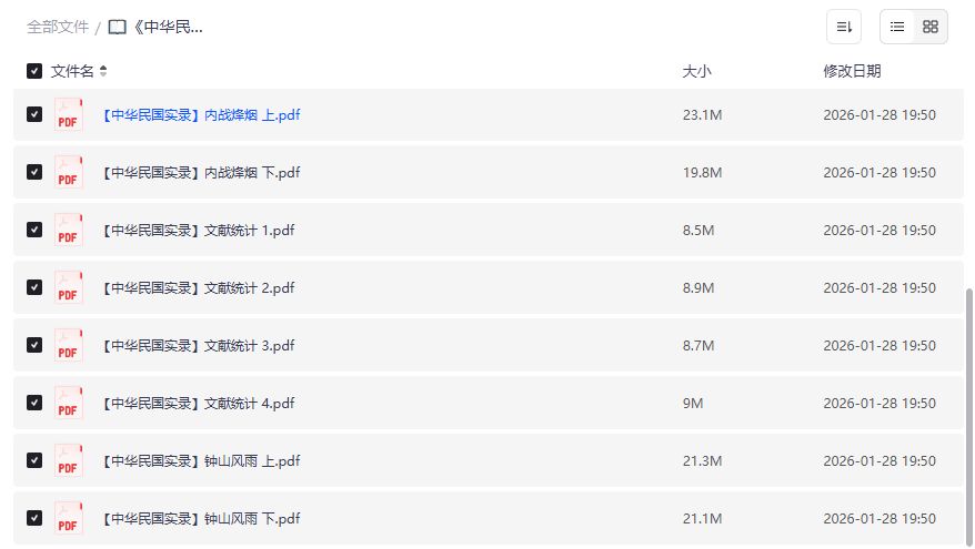 中华民国实录14册高清PDF夸克网盘下载抗战内战史料全收录