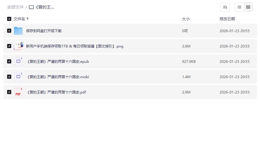 晋的王朝两晋十六国史PDF电子书免费下载夸克网盘完整版 晋的王朝两晋十六国史PDF电子书免费下载夸克网盘完整版