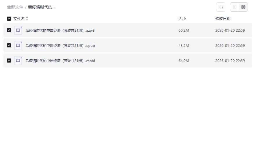 后疫情时代的中国经济全套封面预览