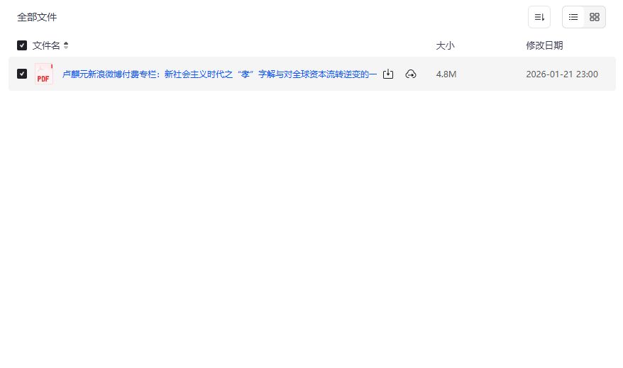 卢麒元新社会主义时代孝字解PDF下载 全球资本流转逆变深度分析