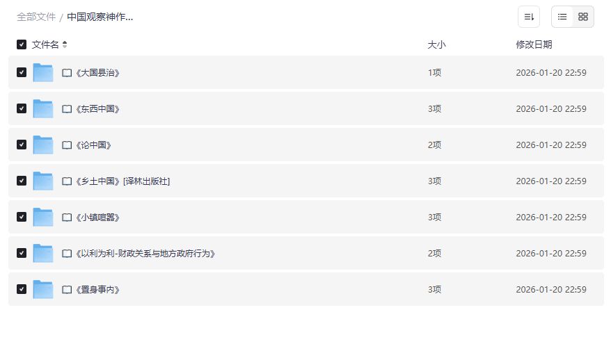 中国观察神作书单预览