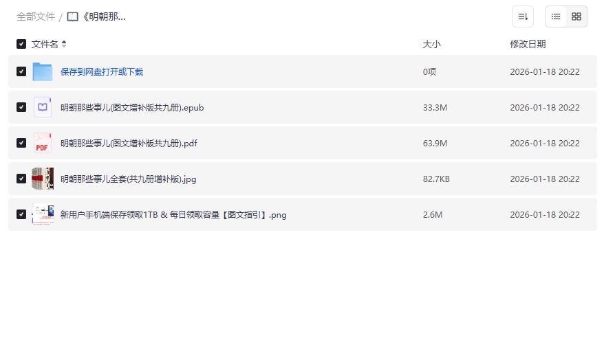 明朝那些事儿图文增补版九册合集epub+pdf免费下载百度夸克网盘
