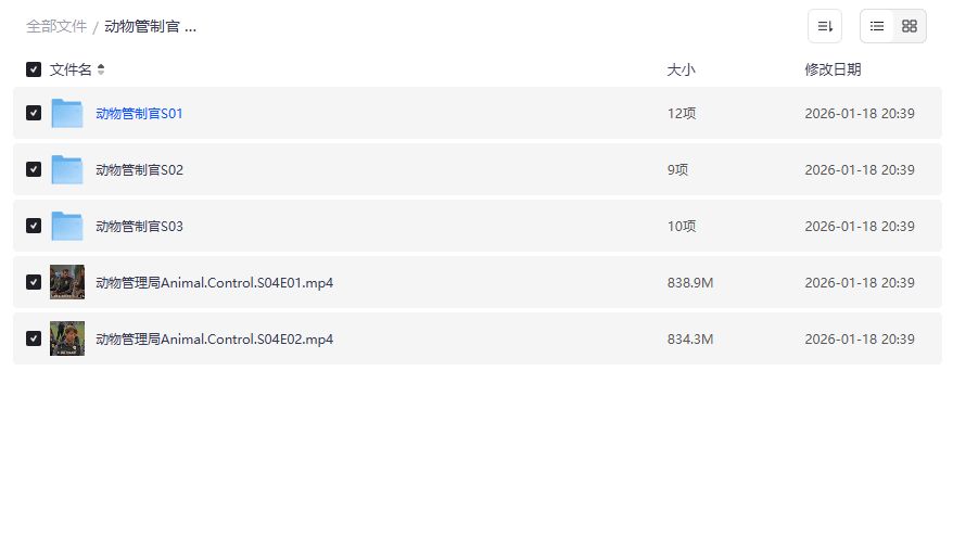 动物管制官1-4季全集夸克网盘高清资源下载美剧喜剧动物管理局