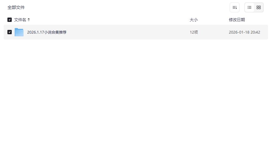 2026年1月17日最新完结小说合集夸克网盘免费打包下载一次看个爽