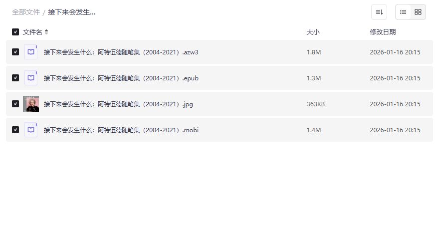 阿特伍德随笔集电子版下载 azw3+epub+mobi全格式合集免费分享