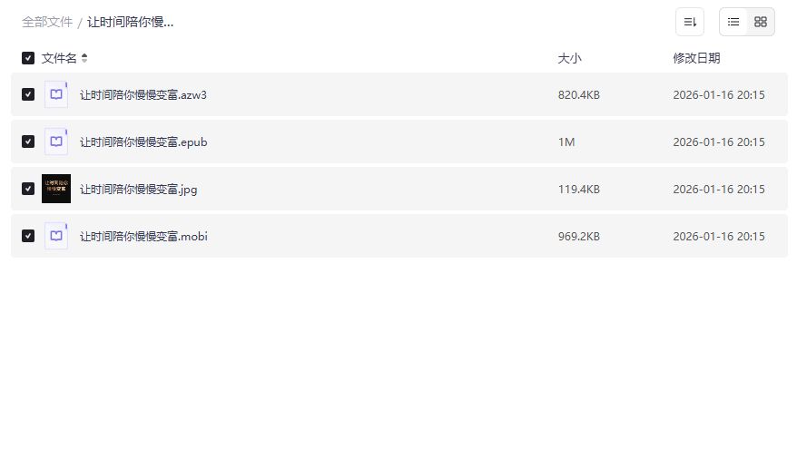 让时间陪你慢慢变富电子书免费下载 azw3/epub/mobi全格式合集