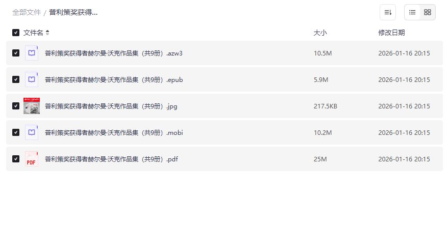赫尔曼·沃克普利策奖小说全集9册电子版epub mobi pdf一键打包下载