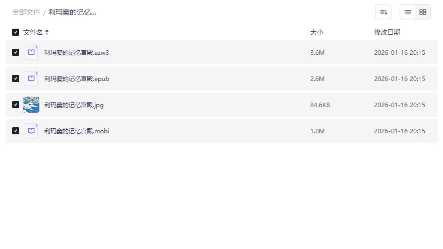 利玛窦记忆宫殿电子书PDF免费下载夸克网盘资源完整版