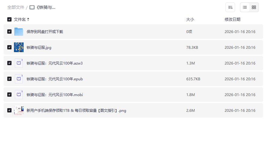 元代风云100年电子书免费下载 铁骑与征服azw3/epub/mobi全格式合集
