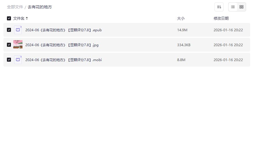 去有花的地方电子书免费下载豆瓣7.8高分治愈旅行随笔epub+mobi完整版