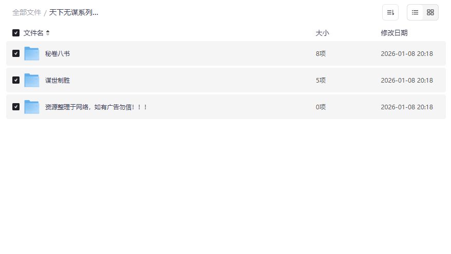 天下无谋系列秘卷八书+谋世制胜PDF合集下载，职场权谋谋略爱好者2026年必读