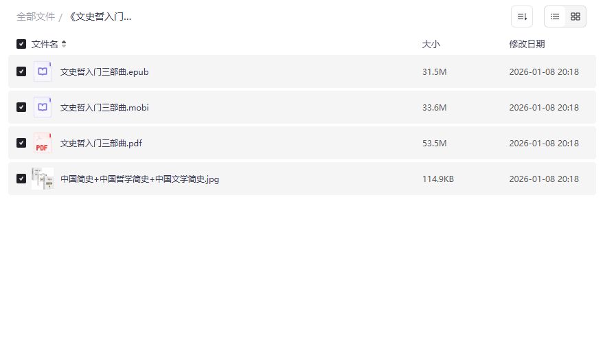 文史哲入门三部曲电子版PDF/EPUB/MOBI免费下载2026，零门槛啃完中国简史+哲学+文学史