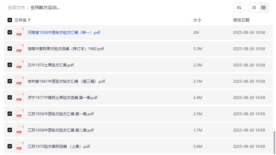 50-70年代民间中药秘方大全PDF打包下载，土单验方实践录一次收藏2026年