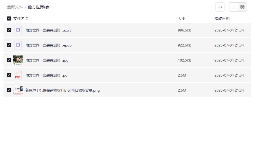 他方世界电子书全集免费下载PDF+EPUB+AZW3格式2026年科幻迷必藏 他方世界电子书全集免费下载PDF+EPUB+AZW3格式2026年科幻迷必藏