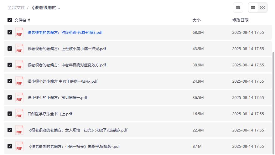 很老很老的老偏方大全集PDF免费下载2026年最新合集10本专治日常小病小痛