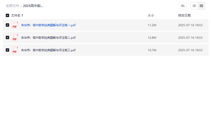 朱华伟高中数学经典题解与评注高一高二高三全套PDF资源下载 助力高考复习提分神器2026年