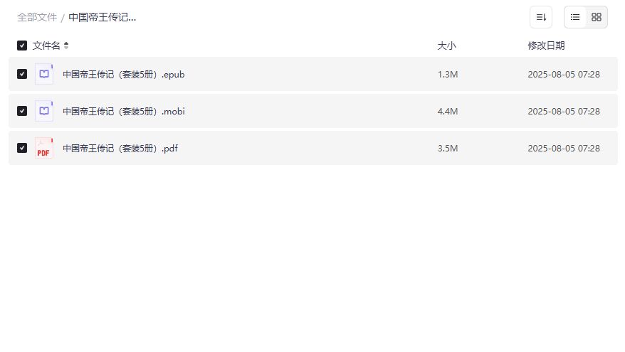 中国帝王传记套装5册电子书免费下载，历史爱好者必备读物，2026年最新资源分享