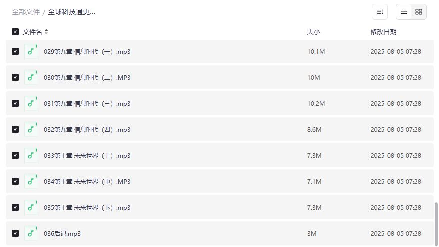 全球科技通史吴军完结版音频资源下载 从史前石斧到量子通信完整讲解 适合科技爱好者学习2026年