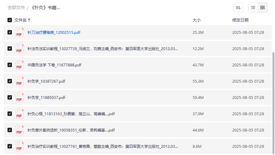 针灸学习资料大全 中医爱好者必备书籍合集 从入门到精通完整教程 2026年