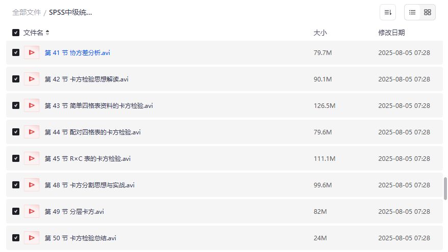 SPSS中级统计实战教程2026年 单因素ANOVA方差分析卡方检验非参数检验视频课程 适合医学生科研人员数据分析