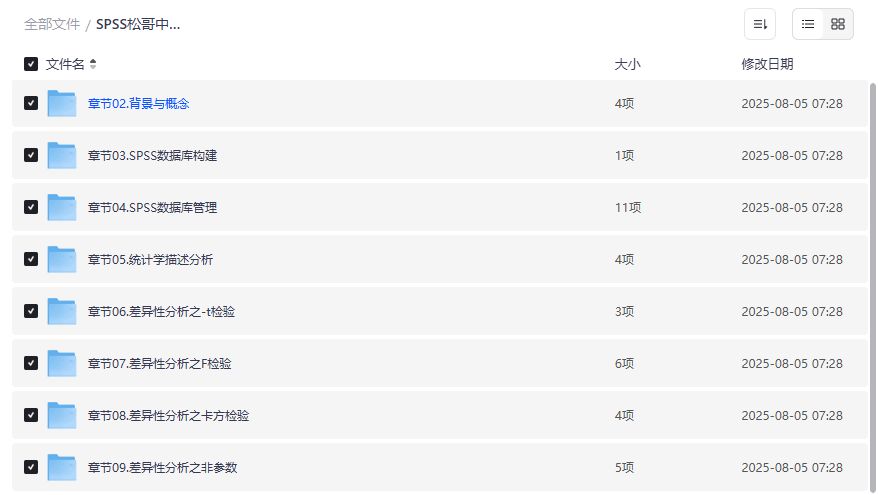 SPSS松哥中级统计教程2026年最新版，数据分析师必备技能提升课程，从数据库构建到差异性分析全覆盖