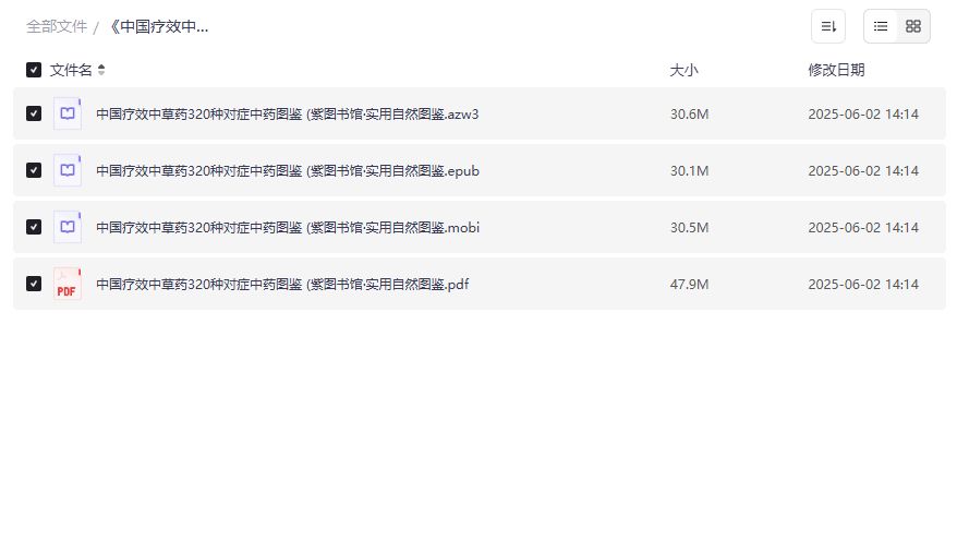 中国疗效中草药320种对症中药图鉴PDF电子书下载 家庭养生保健必备实用自然图鉴2026年