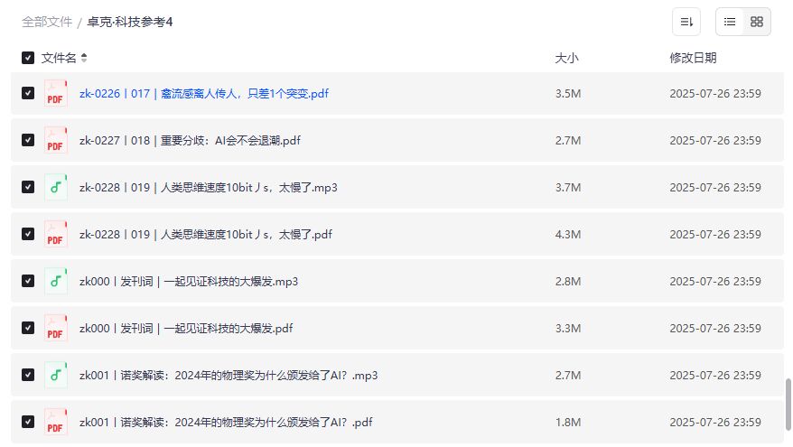 卓克科技参考4音频PDF合集，AI思维与2032小行星撞地球深度解读2026