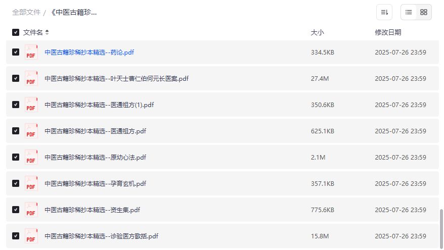 中医古籍珍稀抄本精选58册PDF合集，学中医必读的经典资源2026年